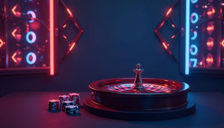 Online Casino und Recht in Österreich – Roulette-Tisch im Neonlicht